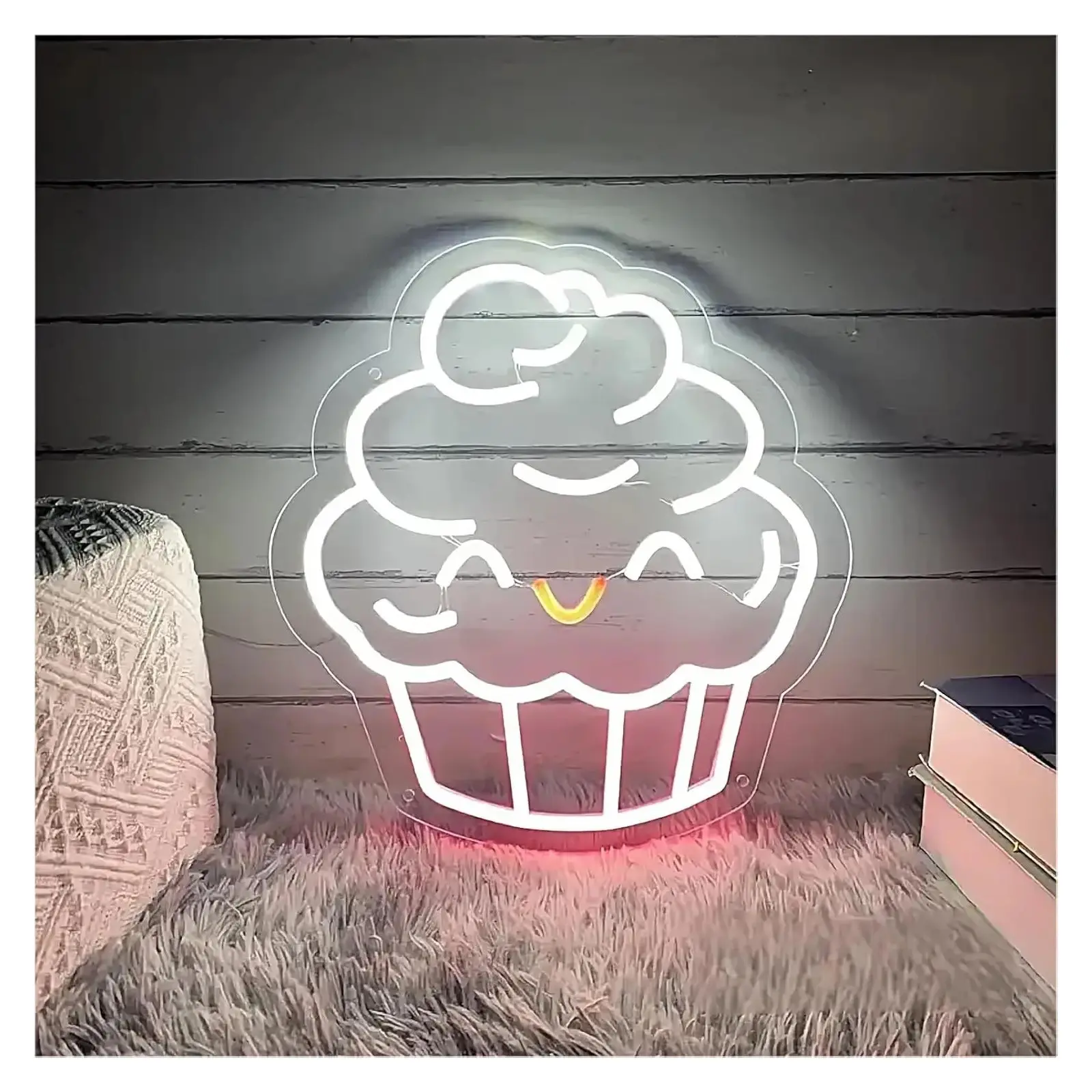 Sign Illuminated Cupcake Neon Lights For Caffee Dessert Shop Home Kitchen Restaurant Decor 33x33cm