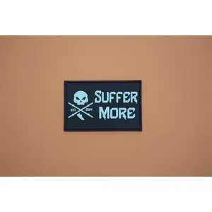 Suffer More Athletics Rectangular PVC Patch | Blackout Velcro Tactical Patch