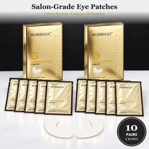 Eye Patches for Wrinkles and Fine Lines – Under Eye Wrinkle Patches for Crow’s Feet & Smile Lines, Acetyl Hexapeptide-8 & Collagen Eye Masks for a Smoother Look, Anti Aging Skin Care (10 Pairs, 2 Boxes) - MossieLift by MOSSIEGIA