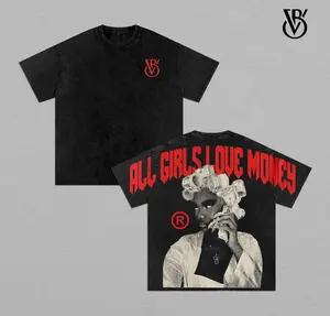 All Girls Love Money Oversize T-Shirt, Vintage Washed Graphic Tee, Retro Hip Hop Streetwear Top, Unisex Aesthetic Heavy Cotton Shirt, Unique Urban Fashion Outfit Gift for Fashion Lovers