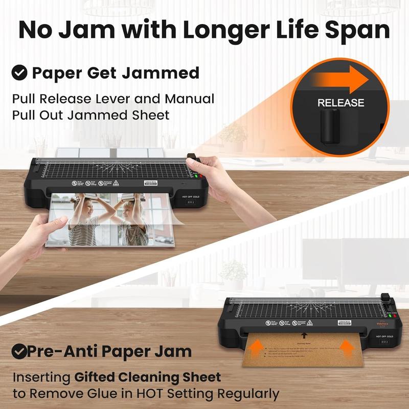 4 in 1 Laminator Machine 9-inch Laminating Machine,2-Min Preheat,Thermal Cold Laminator with Laminating Sheets 20 count,Built-in Paper ,Corner Rounder,Lamination for  School