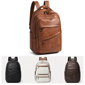 LATMAP 43L Backpacks for Women Men School, Vegan Leather Daypack Purse for Hiking Overnight Travel Carry-on Bag College Bookbag Work fits 17" Laptop, Great Gifts for Birthdays Holidays