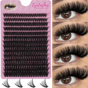 280pcs 60D Mixed Cluster Lashes, D Curl, 8mm-16mm, Natural Style, Handmade Mink Lashes, Halloween, Holiday, Christmas, Beginner Essential, Makeup