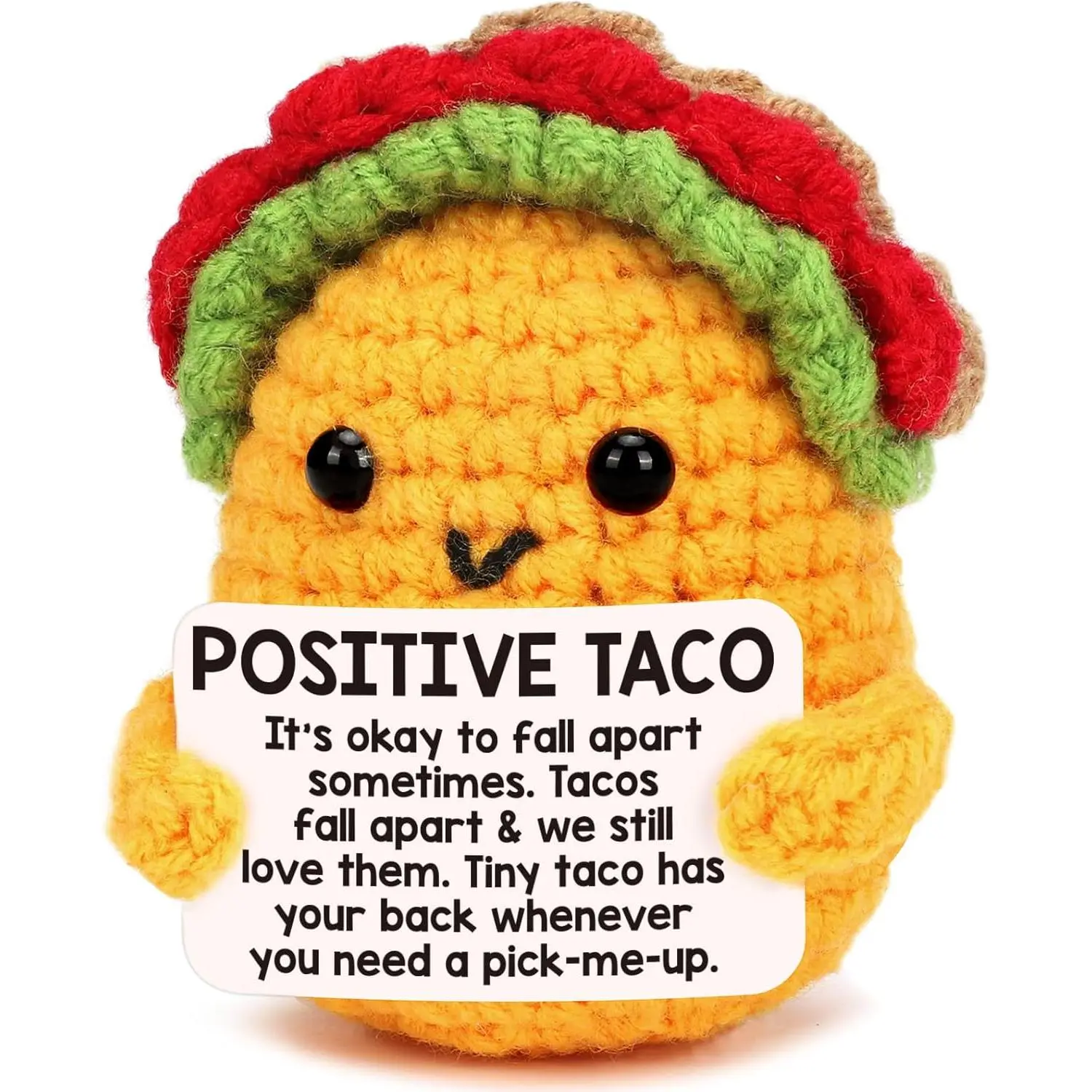 Mini Emotional Taco Support Crochet Stuffed Animals - DIY Knitting-Crochet Hobby Supplies for Adults, Funny Birthday Gifts