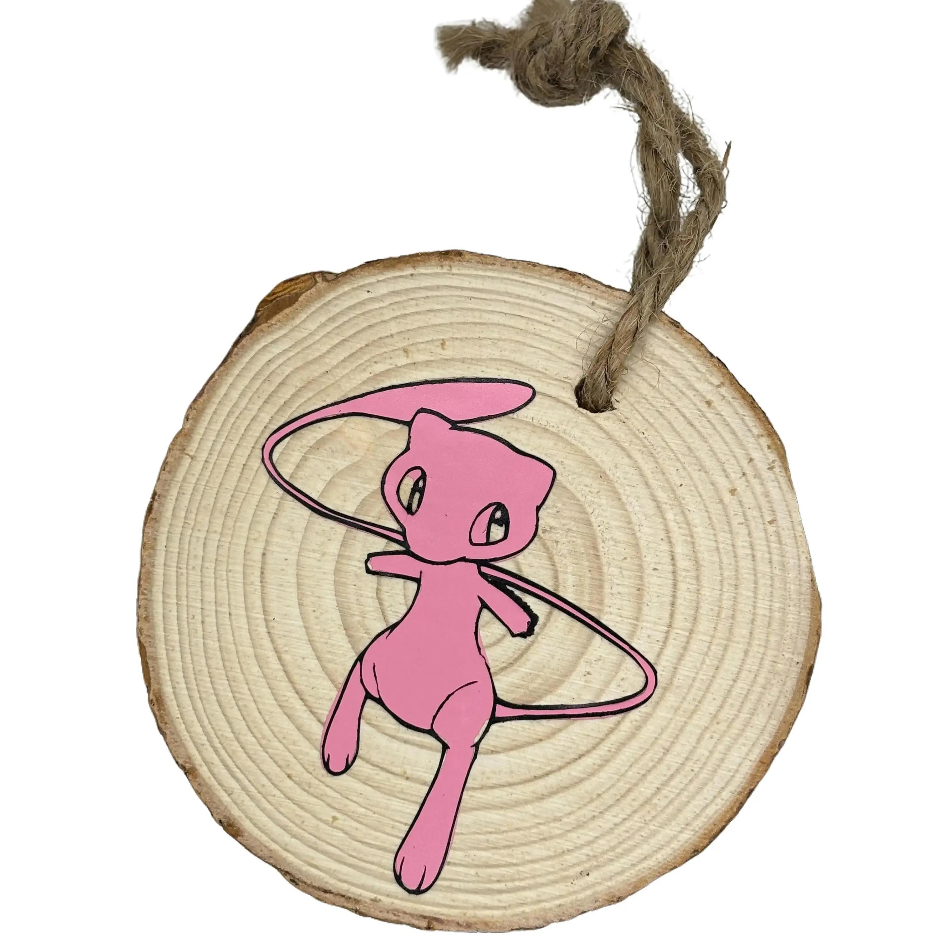 Mew Pokemon Wooden Vinyl Christmas Ornament - Festive Decorations