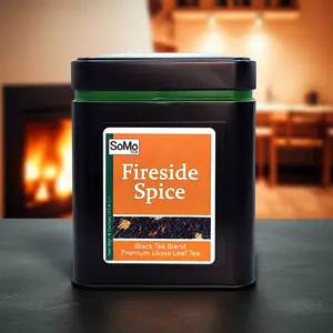SoMo Tea Fireside Spice Black Tea Blend Premium Loose Leaf Tea with Cinnamon & Orange Flavoring for Cozy Fall & Winter Days