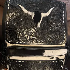 Western Tooled Cowhide Backpack