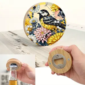 Wooden Magnetic Bottle Opener Bottle Opener & Diamond Painting Fridge Magnet Diamond Painting Refrigerator Magnet Bottle Opener Decorative Kitchen Tool DIY Craft Project for Fridge Decoration & Gifts