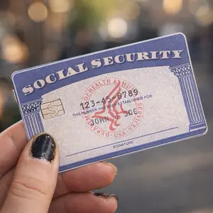 (2 Pack) Funny Social Security Debit Card Skin - High-Quality Vinyl, Scratch-Resistant, Water-Resistant, Peel-and-Stick Application, Fits Most Cards, Perfect for Everyday Use