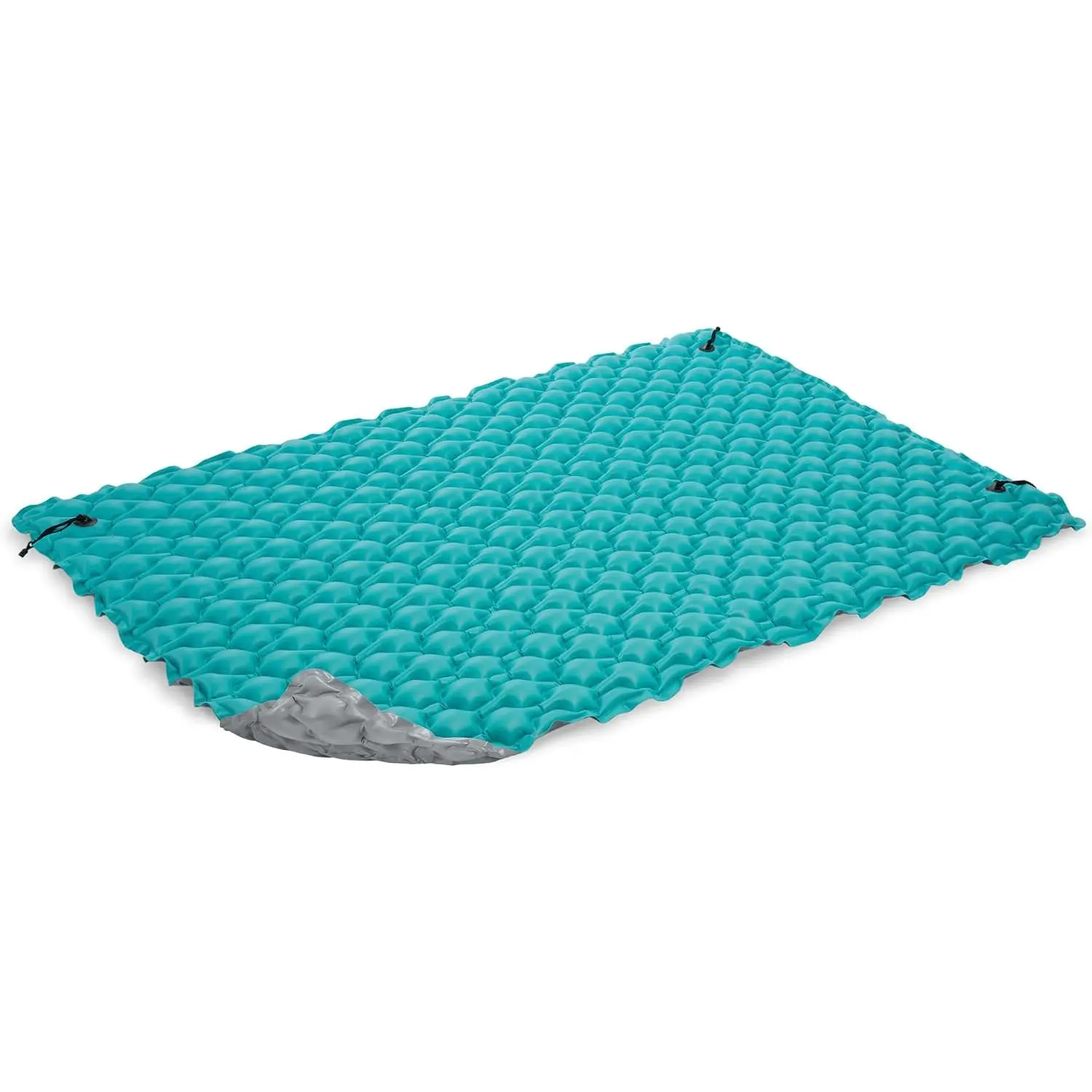 Giant 3-Person Inflatable Floating Water Mat with Connectable Buckles, Quick-Inflate Pool and Lake Lounger for Adults, Teal