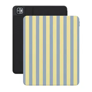 Casely iPad Case | Coastline Stripes | Blue & Yellow