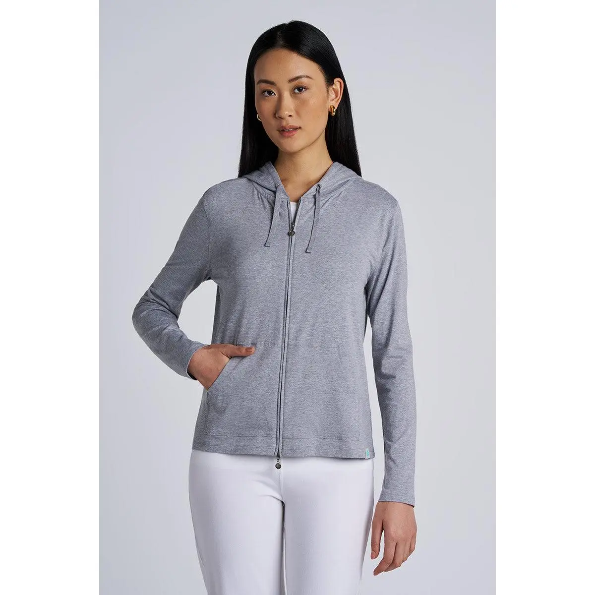 Seaside | Women's Zip-Up Hoodie | Grey Heather