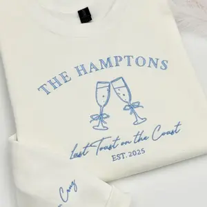Custom Bachelorette Embroidered Sweatshirt, Personalized Bridal Party Gift, Bride & Bridesmaid Wedding Favors