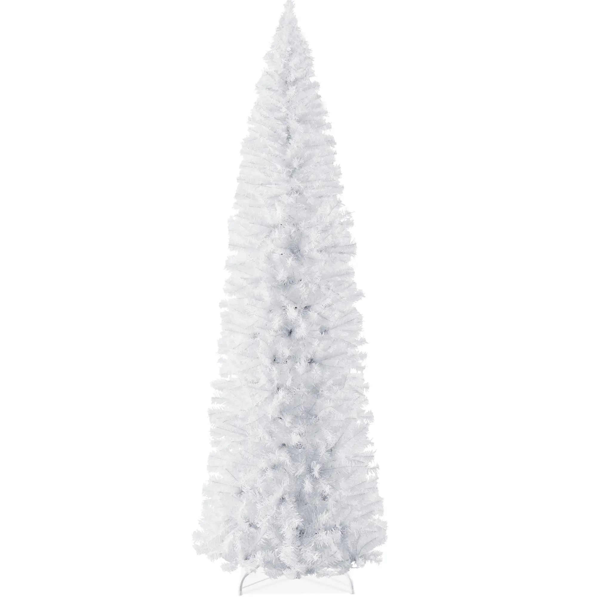 Best Choice Products Unlit Slim Pencil Christmas Tree Collection – 4.5ft to 12ft, Spruce, Black & White with Metal Base Best Choice Products Unlit Slim Pencil Christmas Tree Collection – 4.5ft to 12ft, Spruce, Black & White with Metal Base