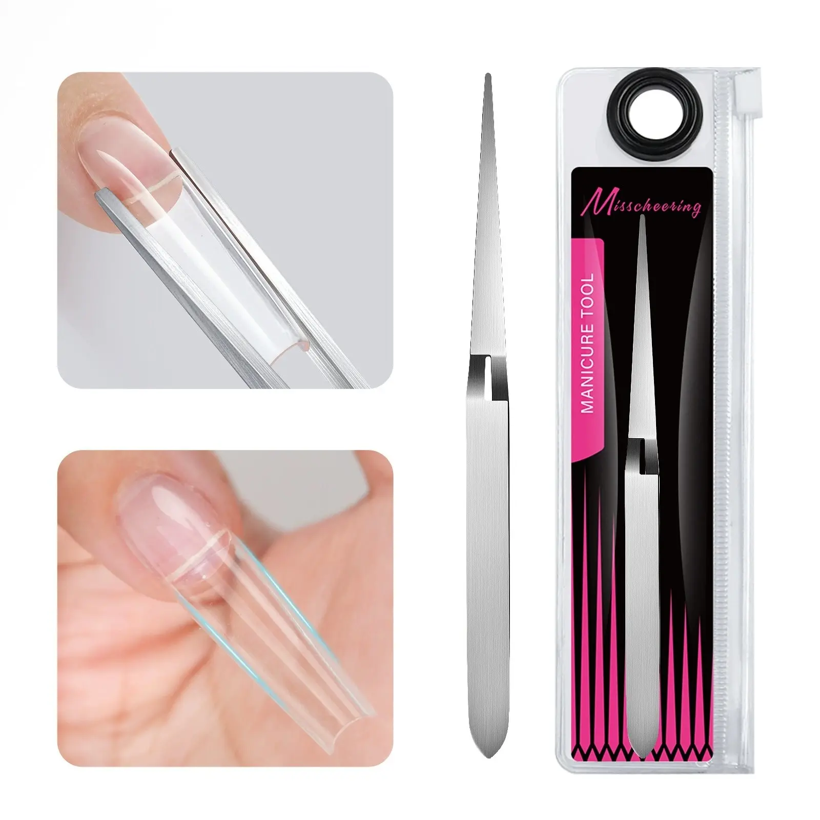 1 Pc Single Item Pack Multifunction Nail Art Shaping Tweezers Stainless Steel Cross Nail Clip Nail Extension Building Clamp Manicure Forming Forceps DIY Nail Art Tools