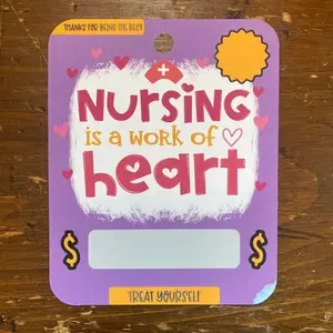 Nursing Is A Work Of Heart - Nurse Money Card | Nurse's Day Appreciation Gift | Gift Card Holder | Cash Card for Nursing Student