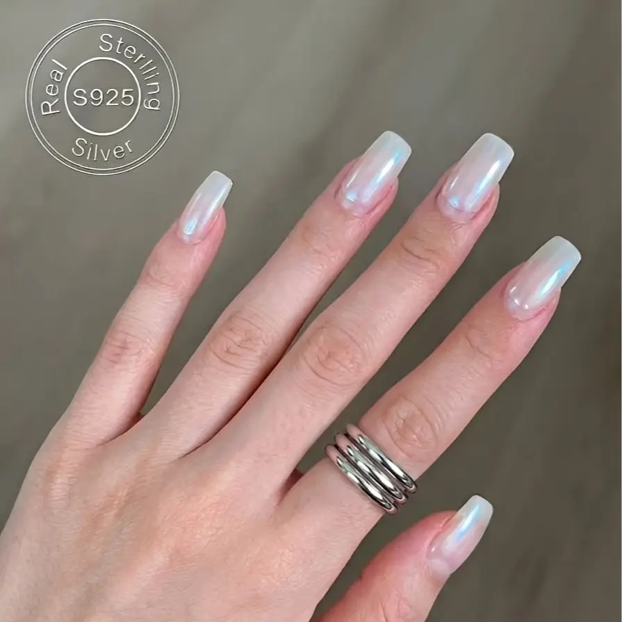 S925 Stackable Ring Set - 7-in-1 Design Mix and Match Rings, 7 Bands for 1-Week Wear, Fashion Costume Jewelry Accessory, Perfect Gift for Her, Ring Stack