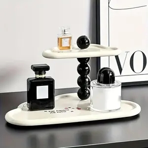 Vintage Decorative Jewelry Stand, Tray Rack for Keys Perfume Accessories, Plastic Organizer for Entry Desk Counter, Perfect Gift for Valentine's Day Mother's Day New Year