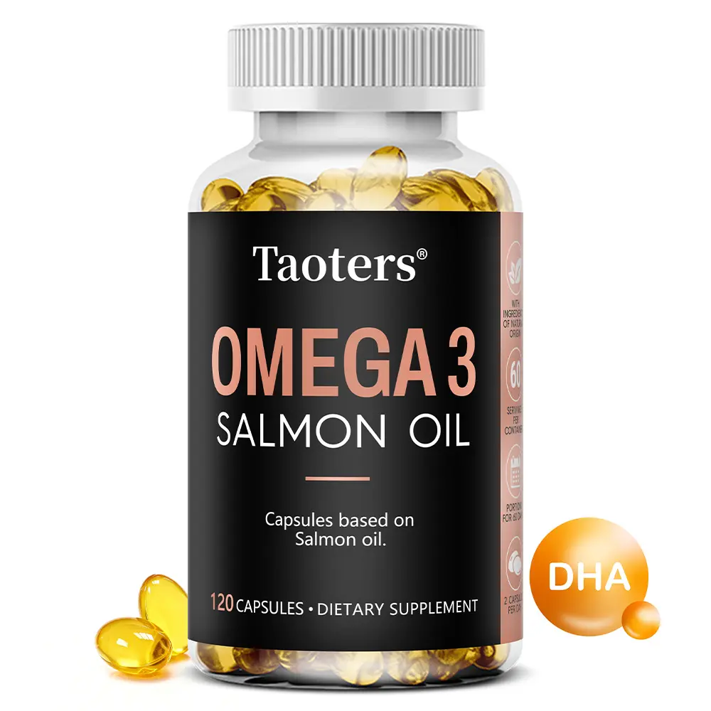 Taoters OMEGA 3 Salmon Oil Health Supplement - Daily Dietary Supplement, Supports Joint & Cardiovascular Health, 120 Capsules