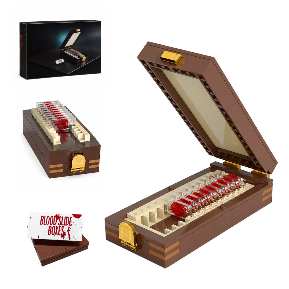 Blood Slide Box Building Set，Forensic Display  Model Building Blocks,Openable Forensic Display Model with Numbered Slides,Ideal DIY Christmas Birthday Party Favor Gift for Kids & Adult Collectors to Build and Showcase