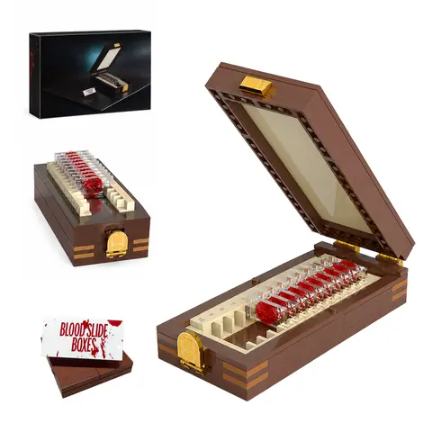 Blood Slide Box Building Set,Forensic Display Model Building Blocks,Openable Forensic Display Model with Numbered Slides,Ideal DIY Christmas Birthday Party Favor Gift for Kids & Adult Collectors to Build and Showcase