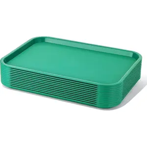 Tray, Set of 12 (Green, 12 by 16-Inch)