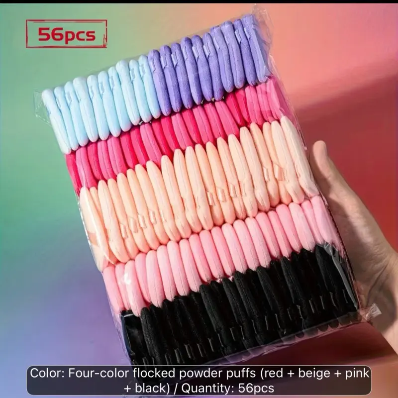 16/36/56pcs Soft And Fluffy Makeup Sponges | High Softness Makeup Puffs for Foundation, Setting Powder, Block Powder, Non-Eating, Dry And Wet Use, Reusable Cosmetic Tool - Ideal for Christmas Gift