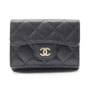 Pre-owned CHANEL Calfskin Small Leather Goods Classic Small Flap Wallet Leather Wallet