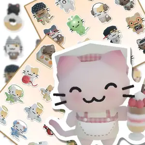 68 Cute Cartoon Vintage Cat Meme Stickers, PVC Waterproof Stickers for Car Water Cup Luggage Phone Notebook Laptop