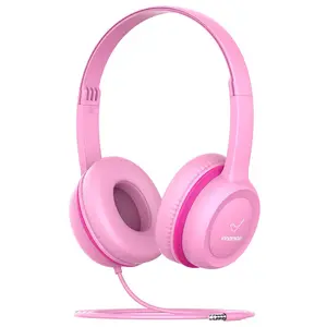 Kids Headphones, Wired Headphones for Kid with Safe Volume Limiter, Kid Headphone with Cord 3.5mm Jack, On-Ear Girls Boys Toddler Headphone for School
