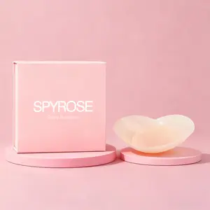 SPYROSE Women's Invisible Sticky Reusable Bra Pads, Waterproof Cake Grippy Covers, Nude Strapless Backless Dress Accessories, Comfortable Elegant Womenswear Essential, Reusable Bra Pad