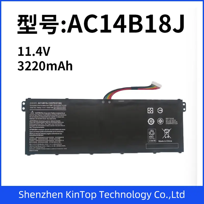 11.4V 3220MAH Black Laptop Battery for Acer AC14B18J V5-132 122 V3-111 PN15Q3 MS2394 Replacement Battery  laptop Battery