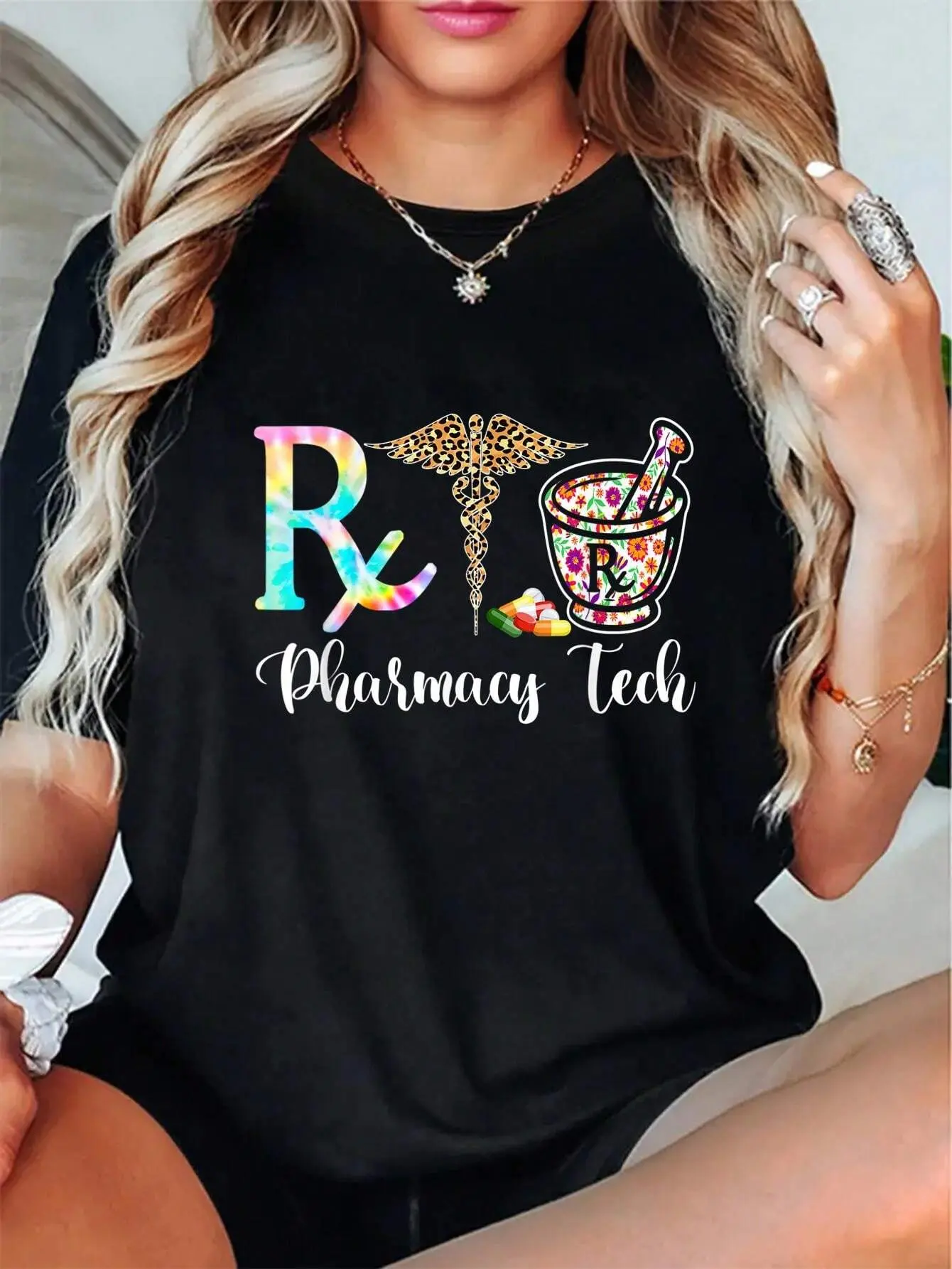 Pharmacy Tech Certified Pharm Technician Pharmacist Design Summer Casual Shortsleeve Cotton T-Shirt