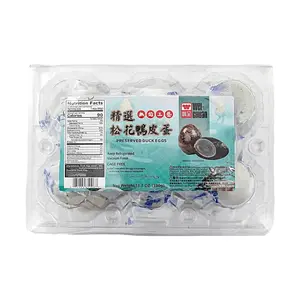 WEI CHUAN Preserved Century Eggs - 6 Pack (390g) - Authentic Chinese Delicacy, Pidan, Duck Eggs, Salty, Umami Flavor, Ready to Eat