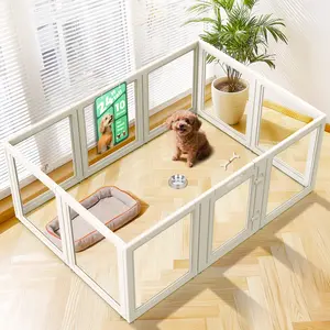 FXW AuraSpace Acrylic Indoor Dog Playpen for Puppies/Small/Medium Dogs, Black FXW AuraSpace Acrylic Indoor Dog Playpen for Puppies/Small/Medium Dogs, Black