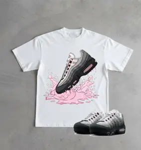 Max 95 Pink Foam Black White OG Big Bubble T Shirt Match Dripping Shoe