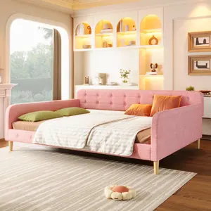 【Bellemave】Twin/Full/Queen Size Upholstered Daybed with 4 Support Legs,