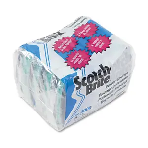 Scotch-Brite  Power Sponge- Teal- 2 7/8 x 4 1/2- 5/Pack, Cleaning, Scouring Pad, Scrubber Cleaning
