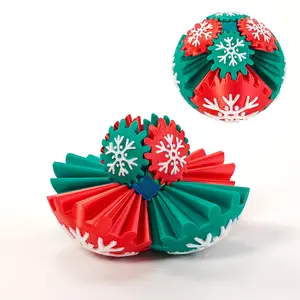 3D Printed Christmas Gear Ball Toy, Rotating Colorful Decoration Gift for Kids & Family, Stress Relief Model & Attention Improvement Tool