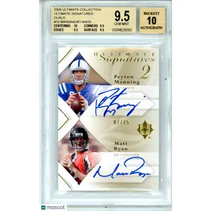 2008 Ultimate Collection Ultimate Signs Duals Matt Ryan Peyton Manning BGS 9.5