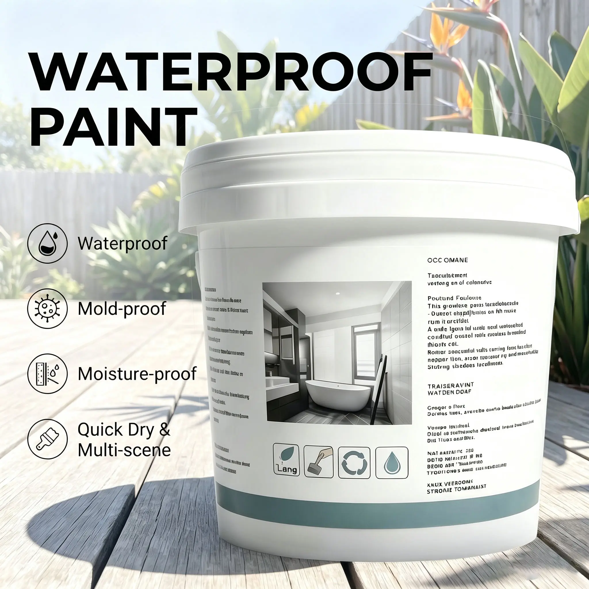 500g-2000g Eco-Friendly Anti-Mold Quick-Dry Waterproof Sealing Paint Kit, Multi-Surface Indoor Repair Sealant with Blue Metal Scraper & Cotton Work Gloves for Bathroom, Roof, DIY Concrete Crack Fix, Balcony