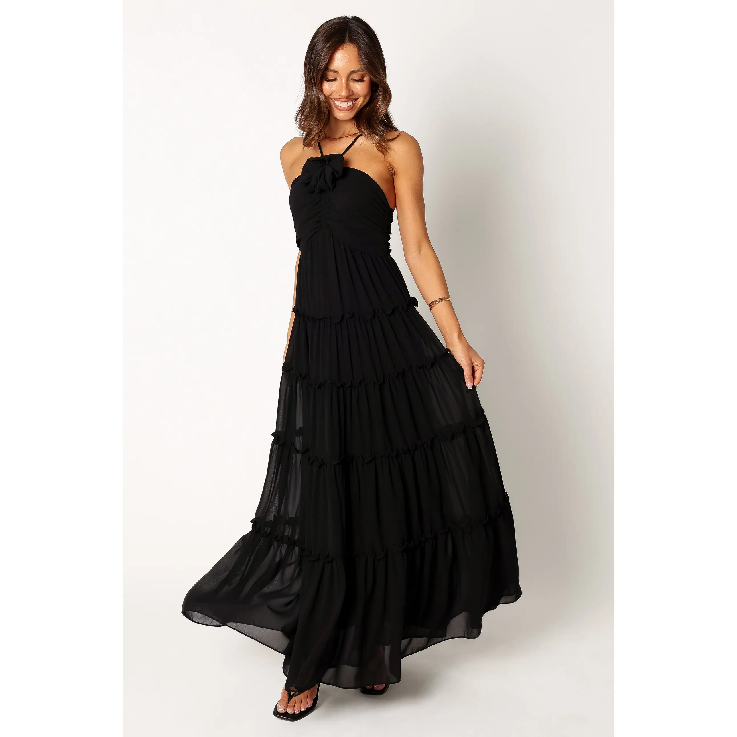 Dottie Halterneck Maxi Dress - Black