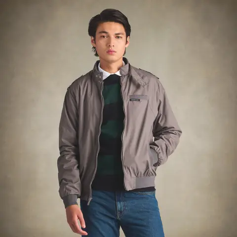 Members Only Men's Original Classic Cotton Woven Zip Racer Jacket - Lightweight Biker-Style Outerwear with Racing Logo, Plain Design Menswear Top