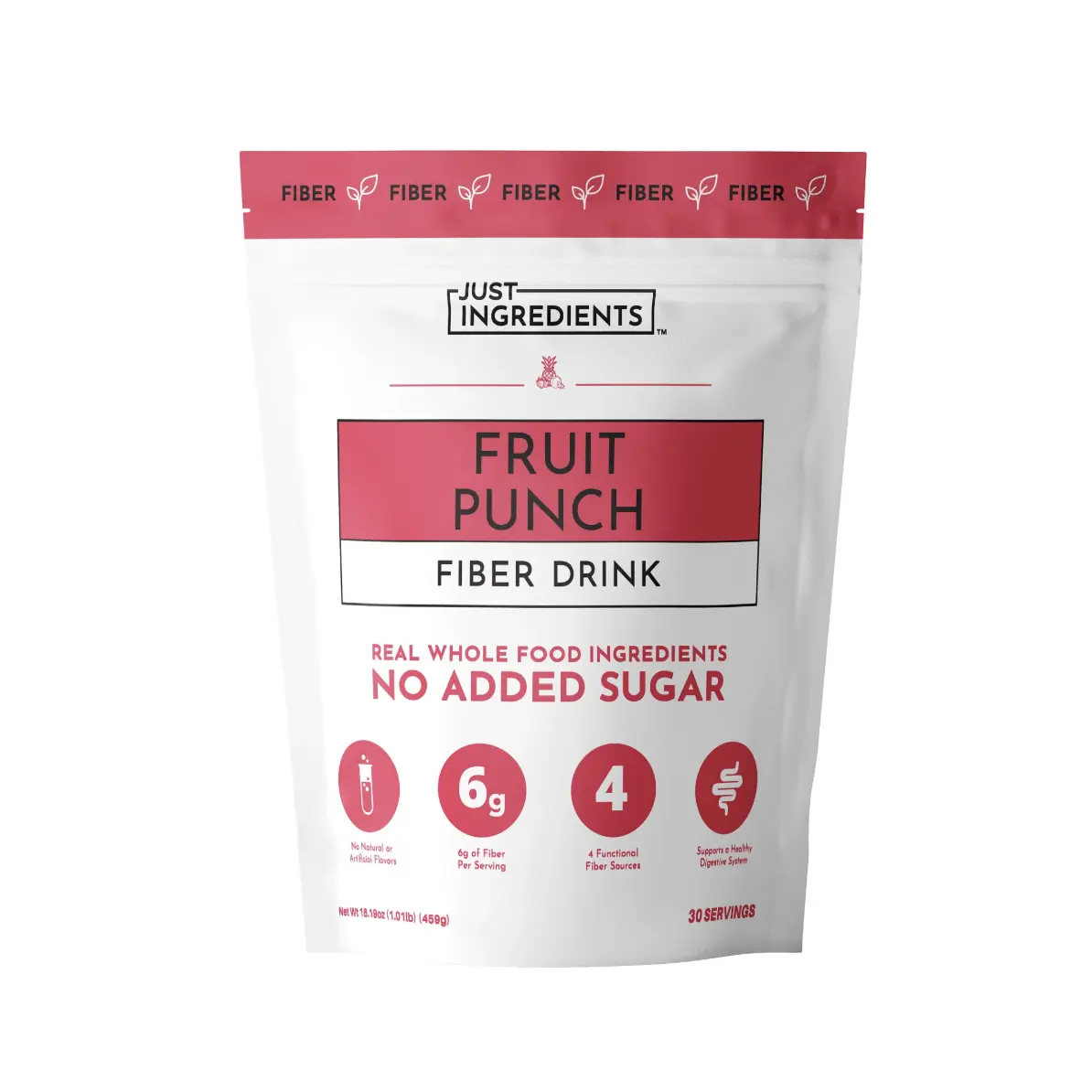 Just Ingredients Fruit Punch Fiber Drink - 30 Servings, 6g Fiber, No Added Sugar, Supports Regularity & Digestive Health Just Ingredients Fruit Punch Fiber Drink - 30 Servings, 6g Fiber, No Added Sugar, Supports Regularity & Digestive Health