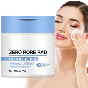 100pads Zero Pore Cleansing Pad, Zero Pore Pad, Double Textured Facial Toner with 4.5% AHA Lactic Acid and 0.45% BHA Salicylic Acid for All Skin Types