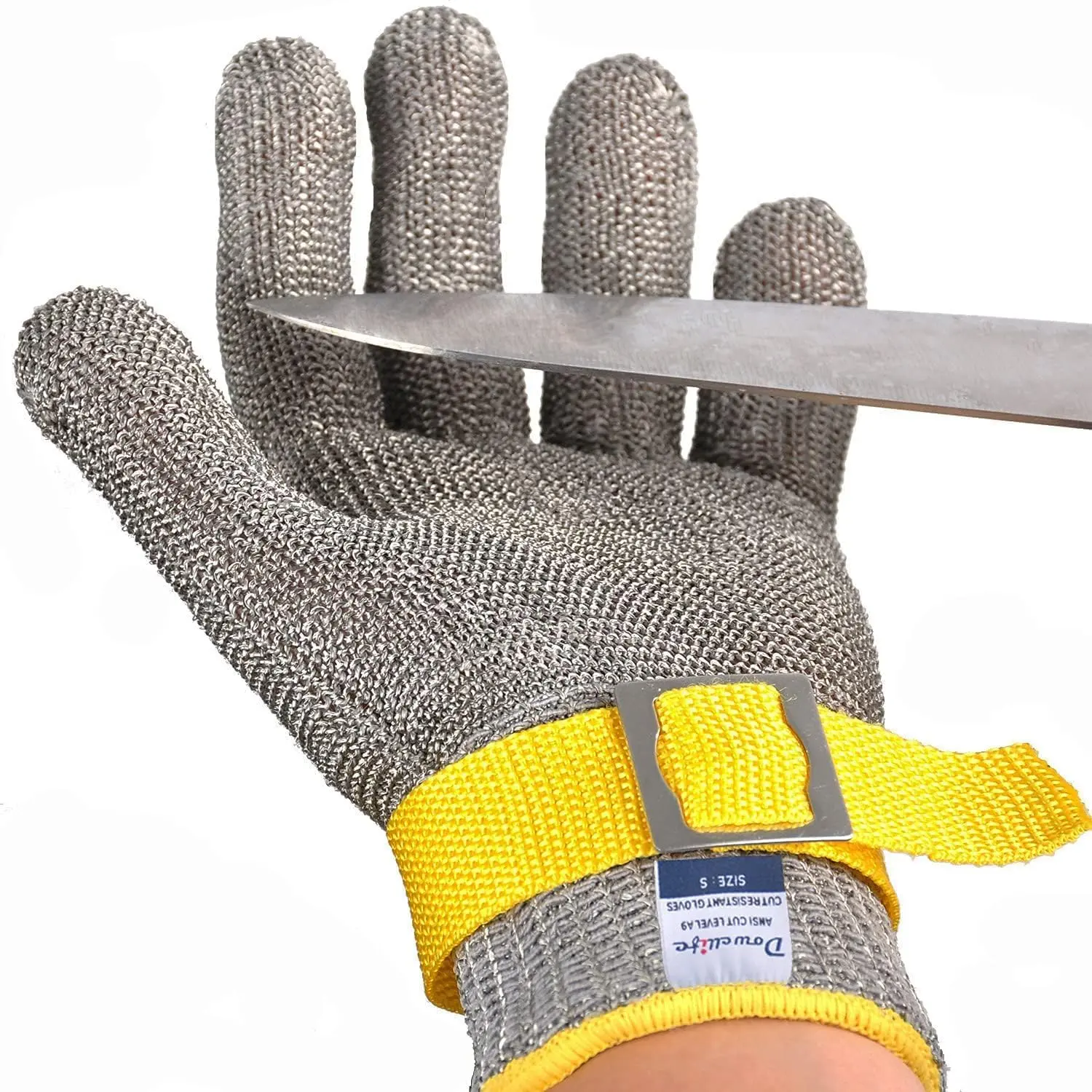 Level 9 Cut Resistant Glove Food Grade, Stainless Steel Mesh Metal Knife Cutting Glove for Butcher Oyster Shucking Kitchen Mandoline Chef Slicing Fish Fillet (Medium)