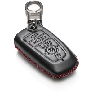 Vitodeco Leather Smart Key Fob Case Cover Protector Compatible with Ford (2018 - 2026 Models) - 5-Button