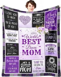 [SummerVibes] JOOCAR Bonus Mom Gifts from Daughter, Gifts for Stepmom Throw Blanket, Step Mom Gift Ideas, Best Stepmother Gifts, Gifts for Step Mom from Daughter or Son, Step Mom Birthday Gifts, Home Decor