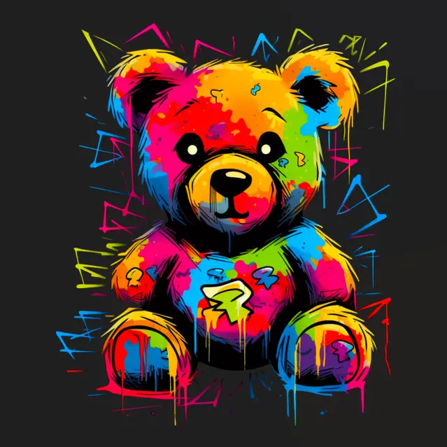 Firm Street Look Bear Direct-to-Film (DTF) Ready-to-Press Heat Transfer for DIY Projects, Specialty DIY Supplies, Toys & Hobbies Use, Heat Press