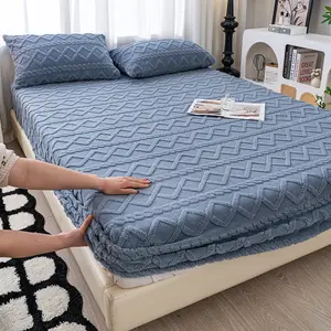 Premium Velvet Fitted Sheet Set 3PCS/4PCS, Ultra Soft Cloud-Like Feel, Breathable Lightweight Bedding for Spring Summer, Deep Pocket Full Elastic Non-Slip Fit, Shrink Fade Resistant, Hotel Dorm Home Use